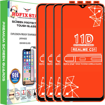 Rofix star Edge To Edge Tempered Glass for REALME C31(Pack of 4)