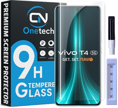 OneTech Edge To Edge Tempered Glass for Vivo T4 5G 9H Hardness, UV Premium Screen Protector(Pack of 1)