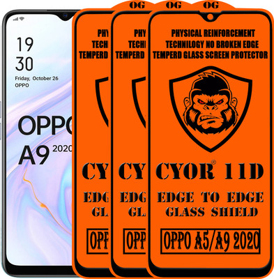 CYOR Edge To Edge Tempered Glass for OPPO A9 2020(Pack of 3)