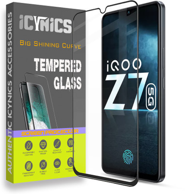 ICYNICS Edge To Edge Tempered Glass for iQOO Z7 5G, Anti-Fingerprint, Waterproof, Oil-resistant, Bubble-Free, Anti-Static with Full Screen Coverage & Easy Installation(Pack of 1)