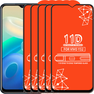 Roxel Edge To Edge Tempered Glass for Vivo Y32(Pack of 5)