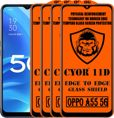 CYOR Edge To Edge Tempered Glass for OPPO A55 5G(Pack of 4)