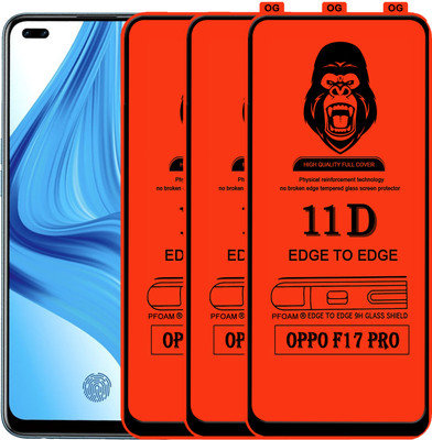 Laxdom Edge To Edge Tempered Glass for OPPO F17 PRO(Pack of 3)
