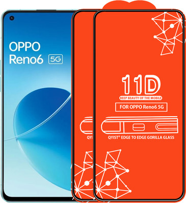 Qyist Edge To Edge Tempered Glass for Oppo Reno6 5G(Pack of 2)