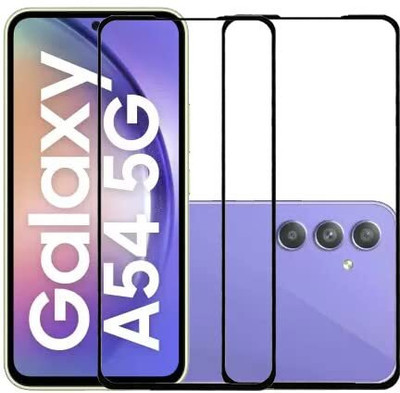 NaturalBuy Edge To Edge Tempered Glass for Samsung Galaxy A54 5G-| / Tempered Glass | Screen Protector Full HD Quality Tempered Glass Anti-Scratch Edge to Edge Coverage with Easy Installation Kit (Black) |(Pack of 2)
