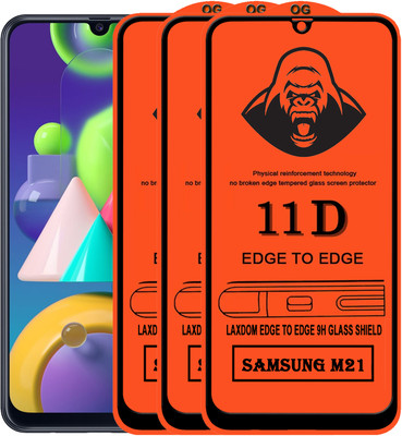Laxdom Edge To Edge Tempered Glass for SAMSUNG GALAXY M21(Pack of 3)
