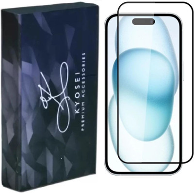 kyosei Edge To Edge Tempered Glass for iPhone 16, Apple iPhone 15, Apple iPhone 16, Apple iPhone 15(Pack of 1)