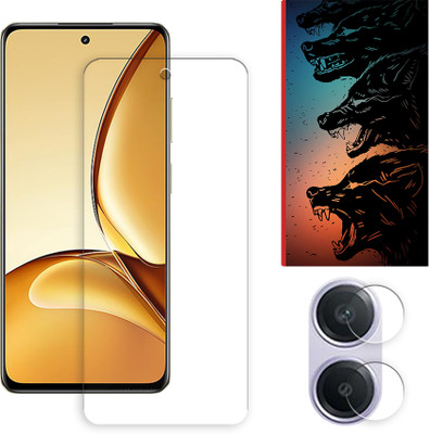 SOMTONE Edge To Edge Tempered Glass for Oppo A80 5G Tempered Glass Screen Protector | Anti-Scratch | Edge to Edge Full Coverage | 9H Hardness ( 1 FRONT SCREEN GUARD + 1 CAMERA LENS PROTECTOR + 1 FREE BACK EMBOSSED SKIN061 )(Pack of 1)