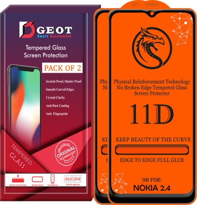 Dgeot Edge To Edge Tempered Glass for Nokia 2.4 4G(Pack of 2)