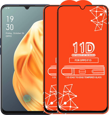 Roxel Edge To Edge Tempered Glass for Oppo F15(Pack of 2)
