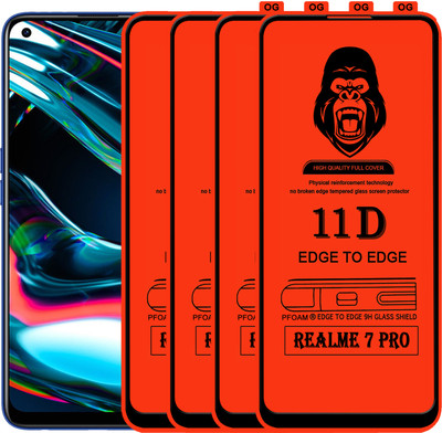 Laxdom Edge To Edge Tempered Glass for REALME 7 PRO(Pack of 4)