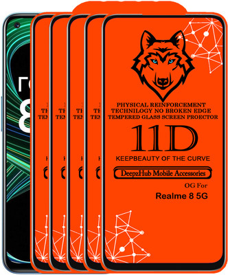 CRodible Edge To Edge Tempered Glass for Realme 8 5G(Pack of 5)