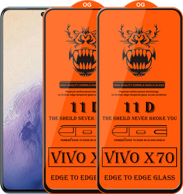 Forego Edge To Edge Tempered Glass for Vivo X70(Pack of 2)