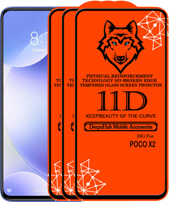 DeepzHub Edge To Edge Tempered Glass for POCO X2(Pack of 3)