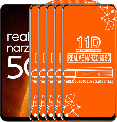 TWIGLO Edge To Edge Tempered Glass for REALME NARZO 60 5G(Pack of 5)