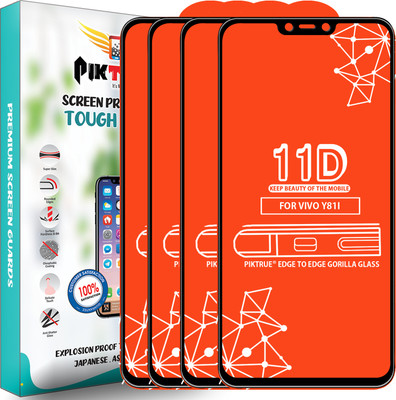 PikTrue Edge To Edge Tempered Glass for Vivo Y81I(Pack of 4)