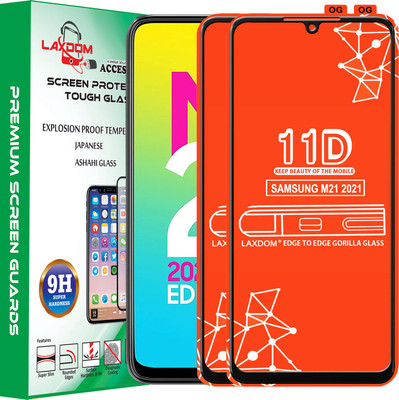 Laxdom Edge To Edge Tempered Glass for SAMSUNG GALAXY M21 2021(Pack of 2)