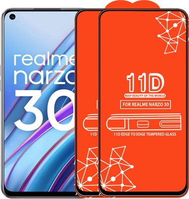 Roxel Edge To Edge Tempered Glass for Realme Narzo 30(Pack of 2)