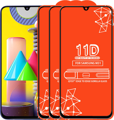 Qyist Edge To Edge Tempered Glass for Samsung Galaxy M31(Pack of 3)