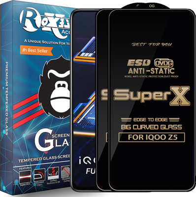 Roxel Edge To Edge Tempered Glass for IQOO Z5(Pack of 2)