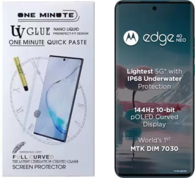 KadWaniya Edge To Edge Tempered Glass for MOTOROLA Edge 40 Neo, MOTO Edge 40 Neo(Pack of 1)