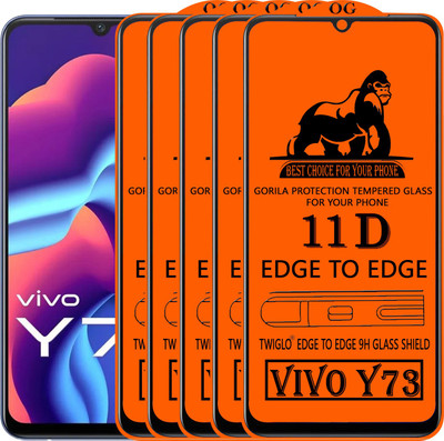 TWIGLO Edge To Edge Tempered Glass for VIVO Y73(Pack of 5)