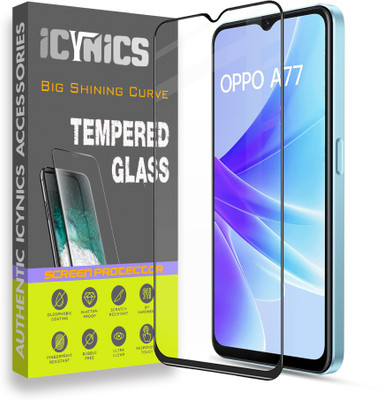 ICYNICS Edge To Edge Tempered Glass for Oppo A77, Anti-Fingerprint, Waterproof, Oil-resistant, Bubble-Free, Anti-Static with Full Screen Coverage & Easy Installation(Pack of 1)