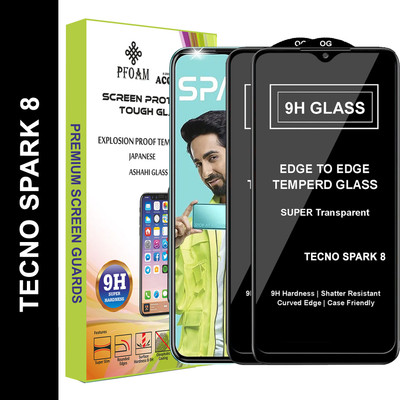 PFOAM Edge To Edge Tempered Glass for TECNO SPARK 8(Pack of 2)