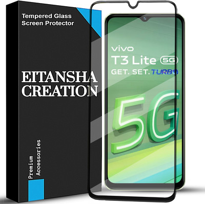 EITANSHA CREATION Edge To Edge Tempered Glass for Vivo T3 Lite 5G, Vivo T3 Lite 5G(Pack of 1)