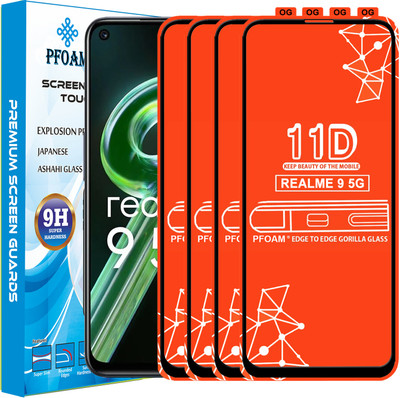 PFOAM Edge To Edge Tempered Glass for REALME 9 5G(Pack of 4)