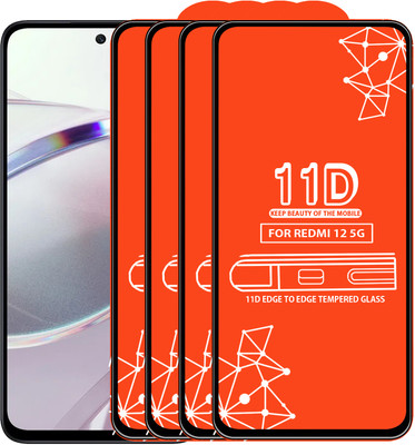 Roxel Edge To Edge Tempered Glass for Redmi 12 5G(Pack of 4)