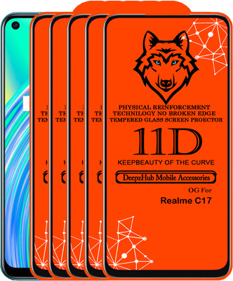 DeepzHub Edge To Edge Tempered Glass for Realme C17(Pack of 5)