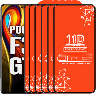 Qyist Edge To Edge Tempered Glass for Poco F3 Gt(Pack of 6)