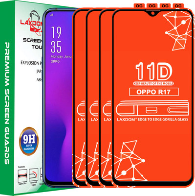 Laxdom Edge To Edge Tempered Glass for OPPO R17(Pack of 4)