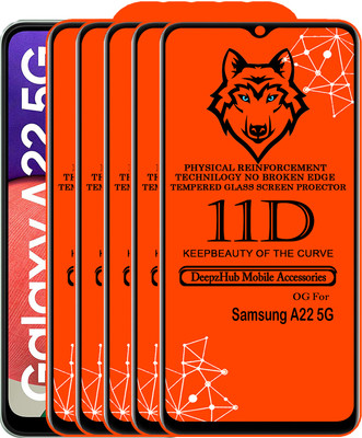 DeepzHub Edge To Edge Tempered Glass for Samsung A22 5G(Pack of 5)