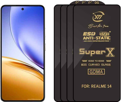 GDMA Edge To Edge Tempered Glass for REALME 14(Pack of 4)
