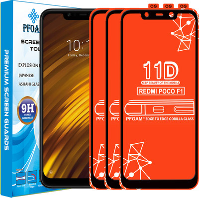 PFOAM Edge To Edge Tempered Glass for POCO F1(Pack of 3)