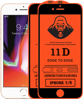 Laxdom Edge To Edge Tempered Glass for Apple iPhone 7(Pack of 2)