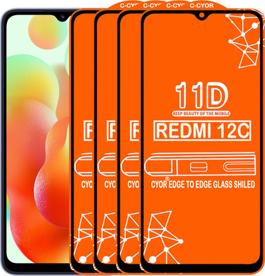 CYOR Edge To Edge Tempered Glass for REDMI MI 12C(Pack of 4)