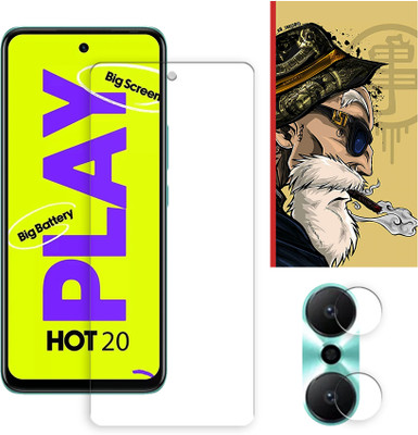 ARBAN Edge To Edge Tempered Glass for Infinix Hot 20 Play 4G Tempered Glass Screen Protector | Anti-Scratch | Edge to Edge Full Coverage | 9H Hardness ( 1 FRONT SCREEN GUARD + 1 CAMERA LENS PROTECTOR + 1 FREE BACK EMBOSSED SKIN001 )(Pack of 1)