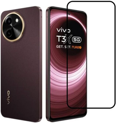 MobieGenie Edge To Edge Tempered Glass for Vivo T3x 5G(Pack of 1)