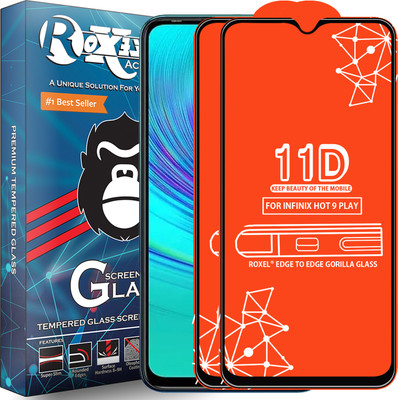 Roxel Edge To Edge Tempered Glass for Infinix Hot 9 Play(Pack of 2)