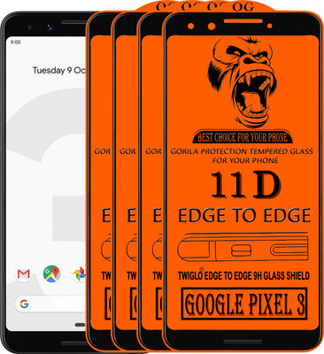 TWIGLO Edge To Edge Tempered Glass for GOOGLE PIXEL 3(Pack of 4)