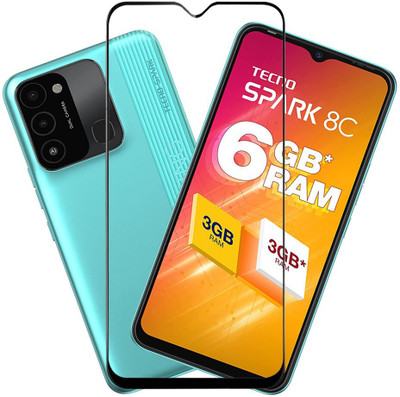 KARTRAY Edge To Edge Tempered Glass for Tecno Spark 8C(Pack of 1)