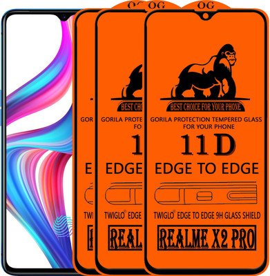 11D Edge To Edge Tempered Glass for Realme X2 Pro(Pack of 2)