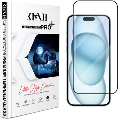 KLAH Edge To Edge Tempered Glass for Apple iPhone 15 Plus, High Transparency HD+ Glass Protection(Pack of 1)