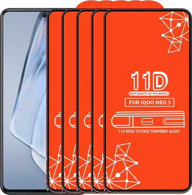 Roxel Edge To Edge Tempered Glass for Iqoo Neo 5(Pack of 5)
