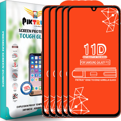 PikTrue Edge To Edge Tempered Glass for Samsung Galaxy F15(Pack of 5)