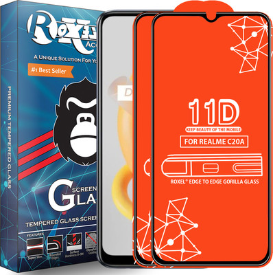 Roxel Edge To Edge Tempered Glass for Realme C20A(Pack of 2)
