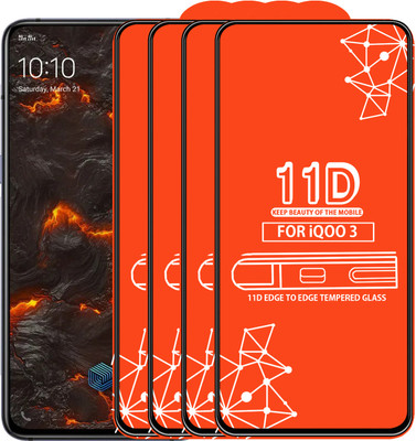 Roxel Edge To Edge Tempered Glass for Iqoo 3(Pack of 4)